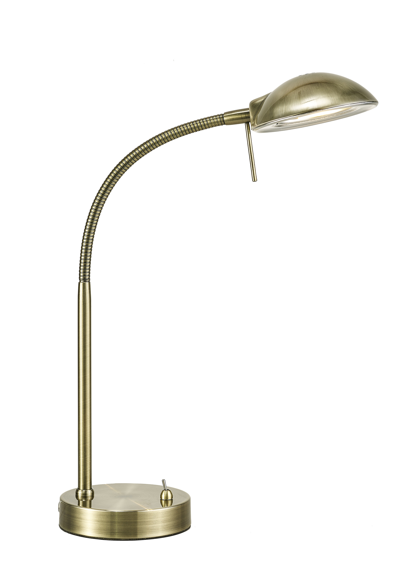 D0119  Bamberg 40cm 1 Light Switched Table Lamp Antique Brass